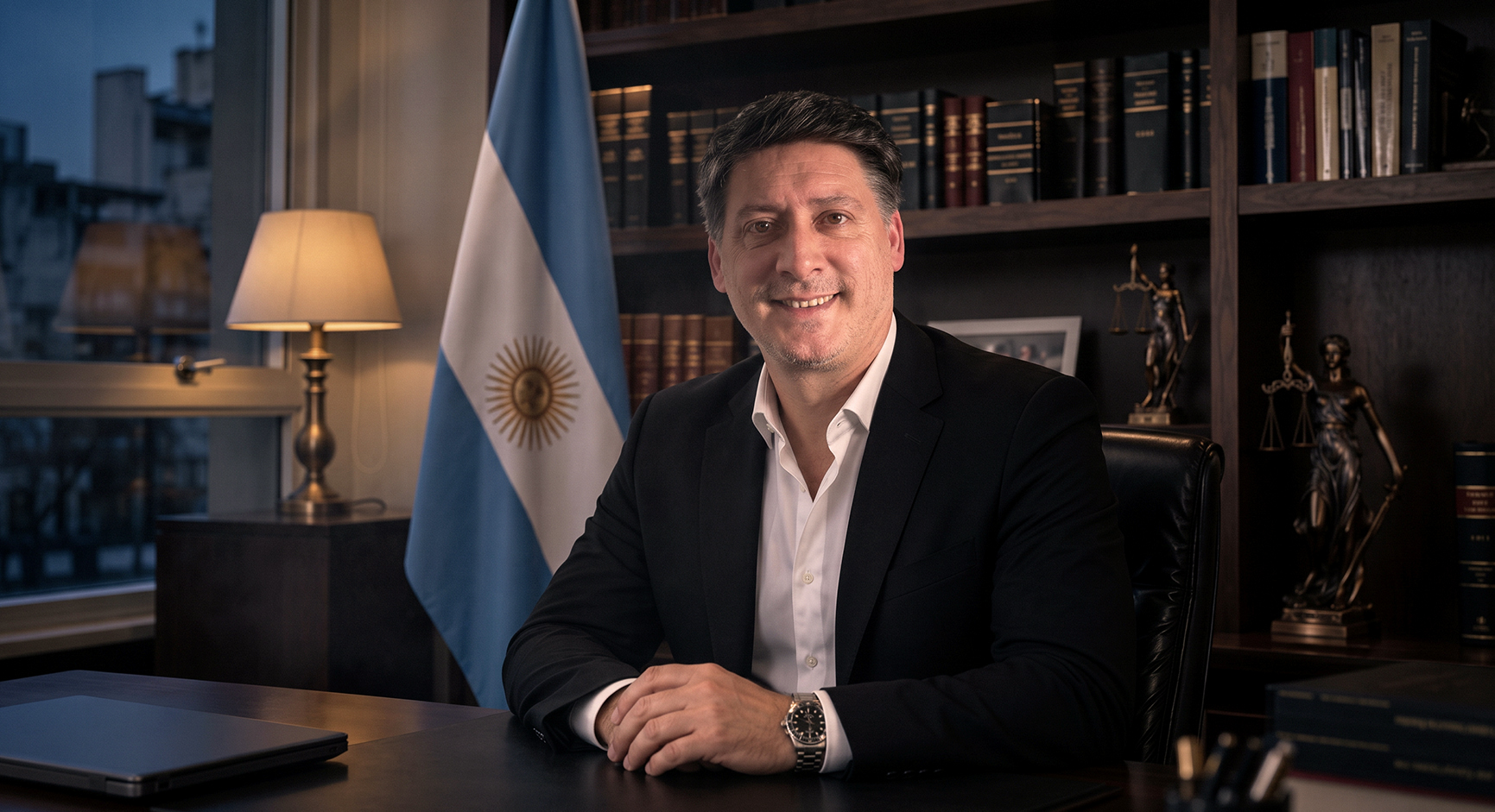 Dr. Mariano Martín Aguirre en su oficina del estudio